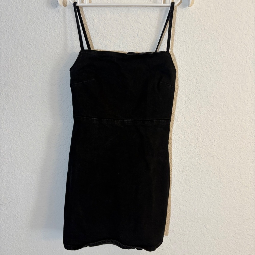 Zara Denim Mini Dress Womens Small Black